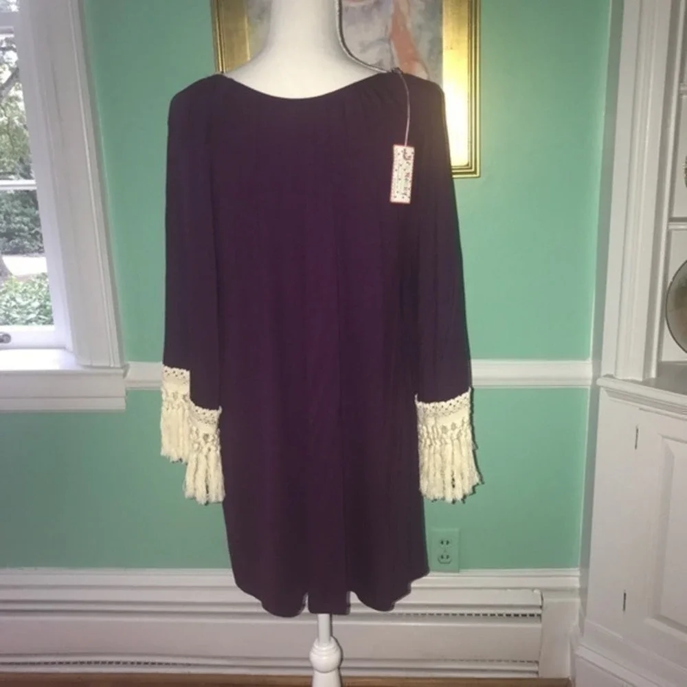 Mini NWT‎ Purple with Fringed Sleeves Dress…